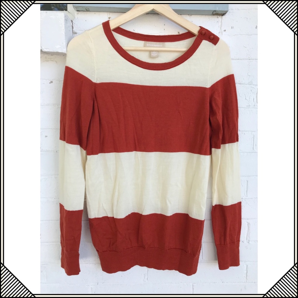 Banana Republic Orange Striped Sweater